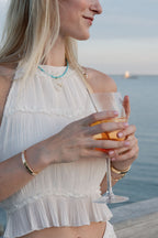 Nantucket White Heart Necklace on Leather
